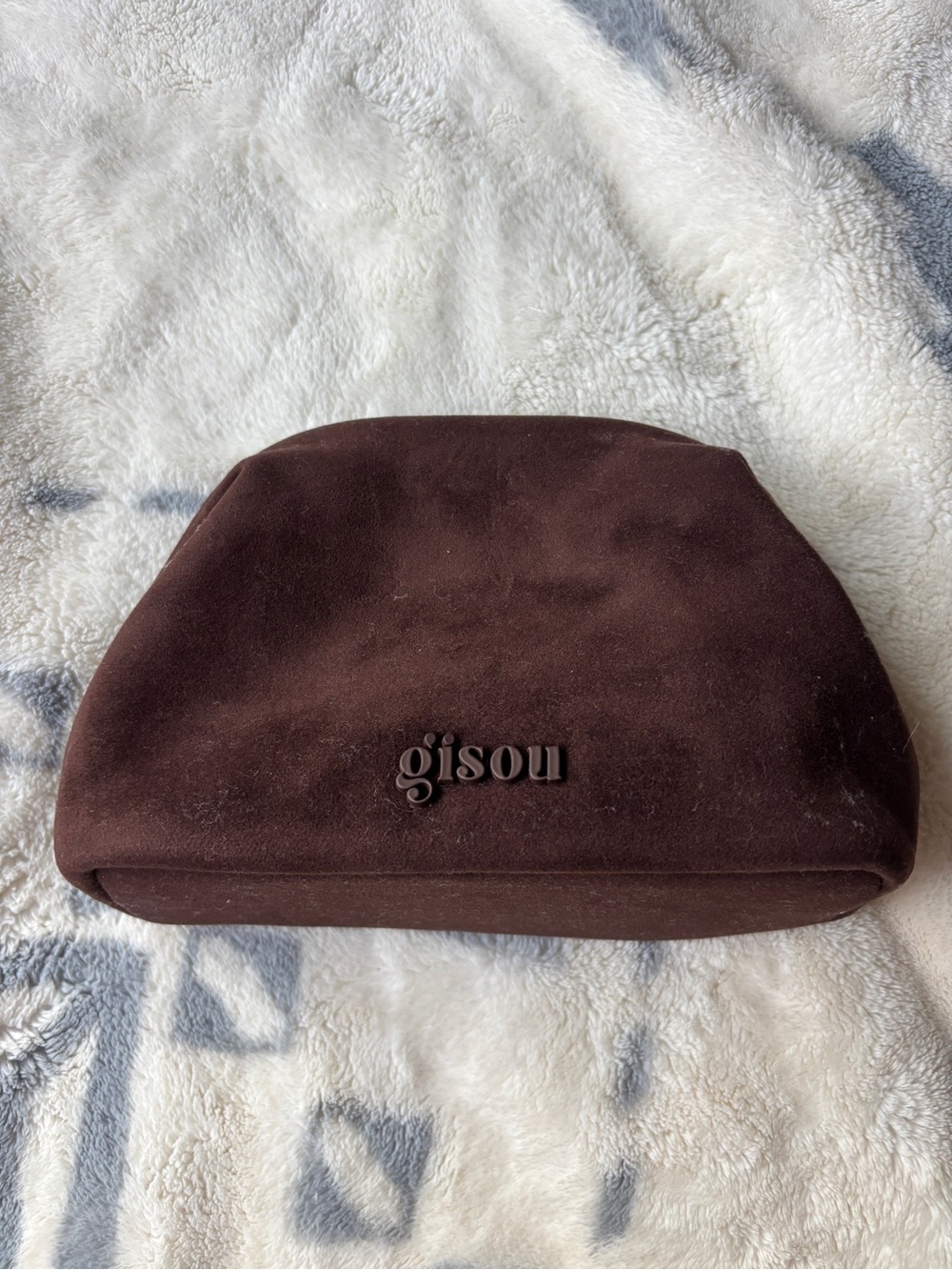 Gisou Chocolate Brown Suede Makeup Pouch
